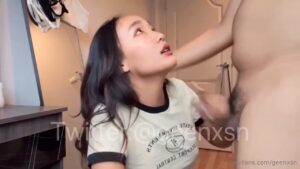 คลิปหลุด Onlyfans น้องกรีน นมใหญ่ตัวเล็ก โดนควยใหญ่กระแทกหีแรงแตกในคาหีคาหี
